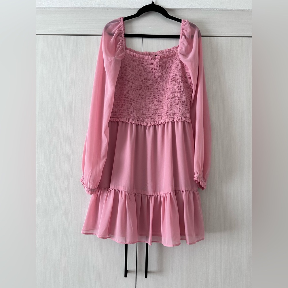 1. State Pink Smocked Tiered Dress